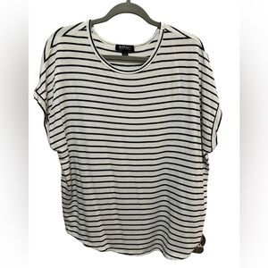 Buffalo David Britton - White / Black Stripe knit sleeveless sweater - Size L